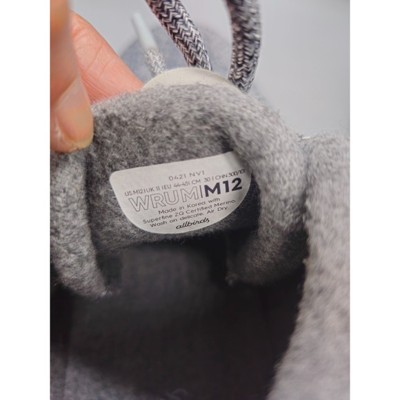 Allbirds Wool Runner-up Mizzle Shoes Mens Size 11 M‎ Gray Merino High Top WRUM main image 4